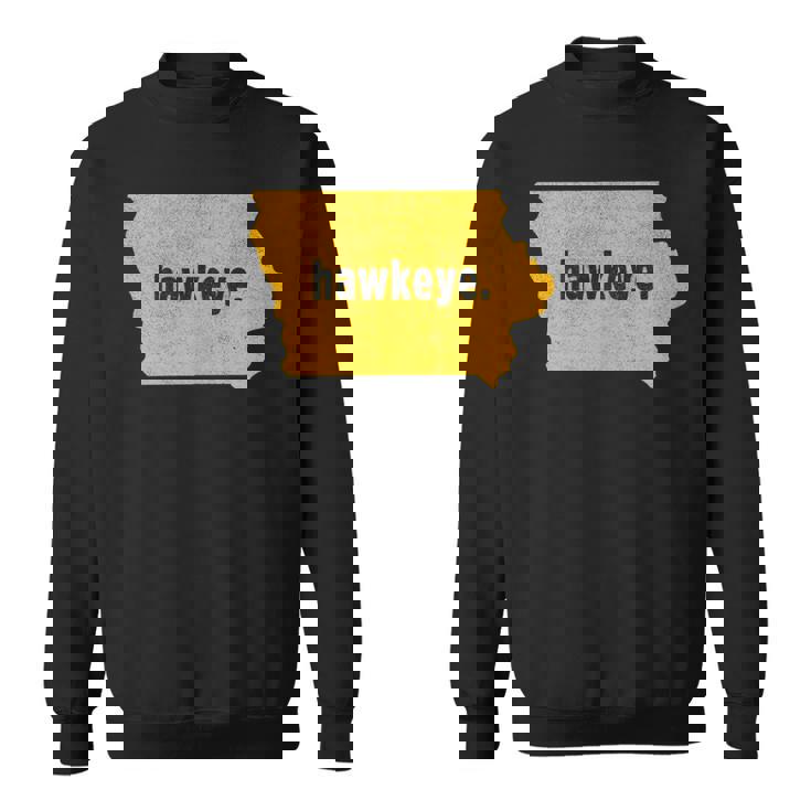 Iowa State Nickname Hawkeye [Distressed] Sweatshirt